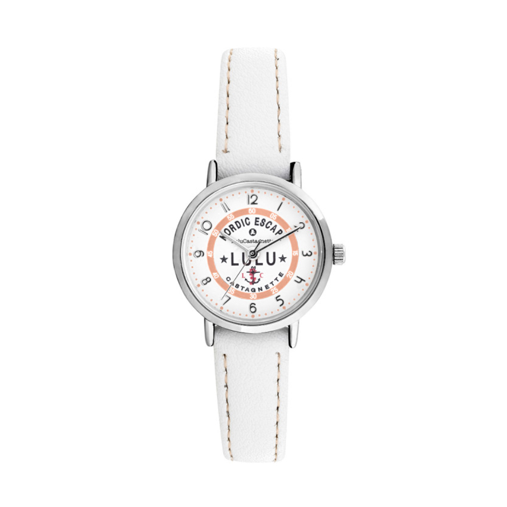 LuluCastagnette Sea You Boitier Argenté Cuir Blanc 38977