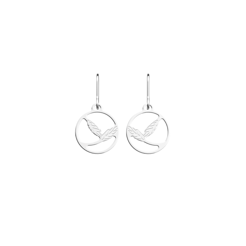 Boucles d'oreilles Pendantes Les Georgettes Épis de Blé Finition Argentée 16mm