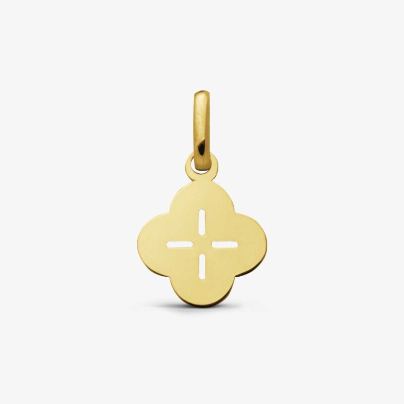 Pendentif Augis Or Jaune 750/1000 Trèfle Ajouré 13 mm