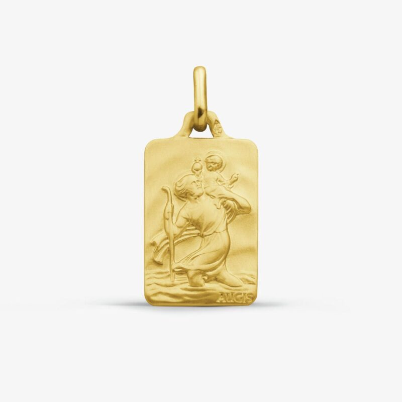 Médaille Augis Or Jaune 750/1000 Saint Christophe - Patron des voyageurs Rectangle 18mm