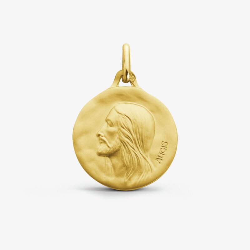 Médaille Augis Or Jaune 750/1000 Christ Sans Épines Ronde 18mm