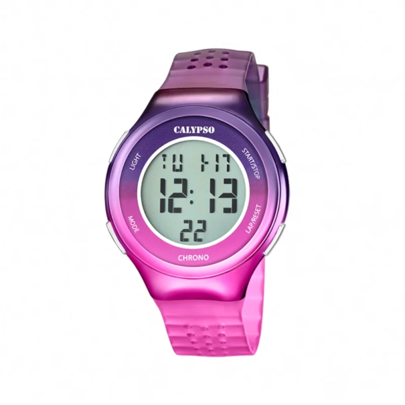 Montre Calypso Digitale Dégradé Violet et Rose K5841/6