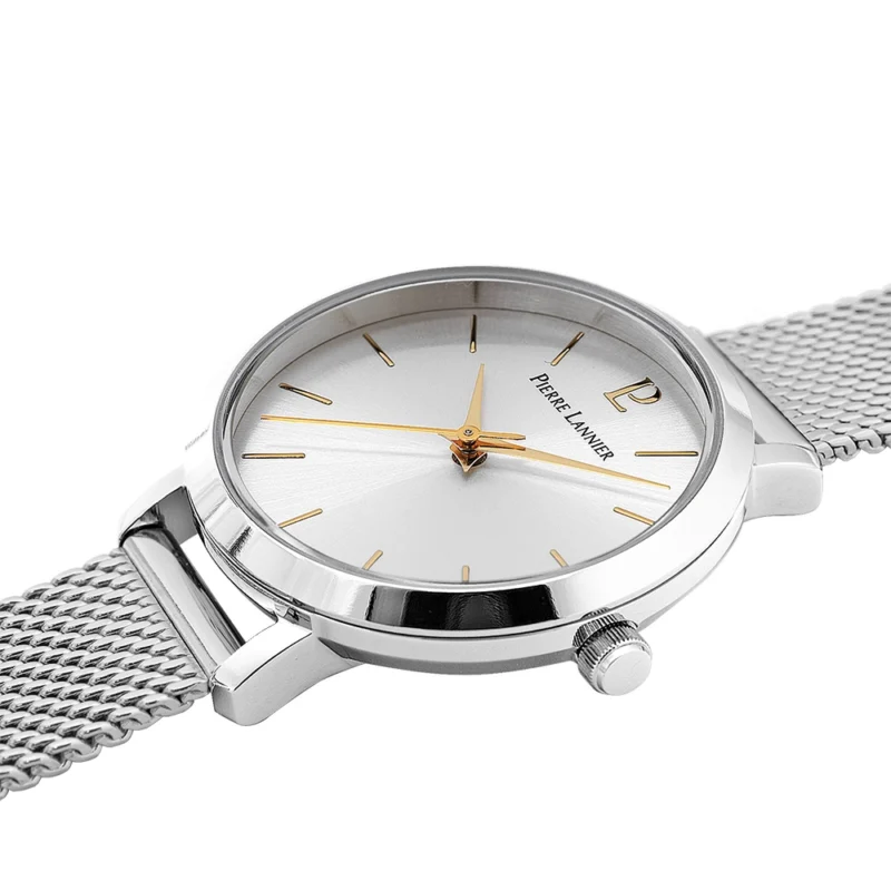Montre Femme Pierre Lannier Chouquette Cadran Argenté Bracelet Acier milanais Argenté 034N621 – Image 2