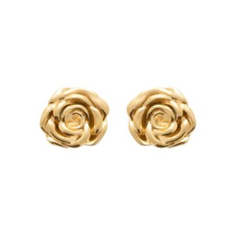 Boucles d'oreilles Plaqué Or Motif Fleur