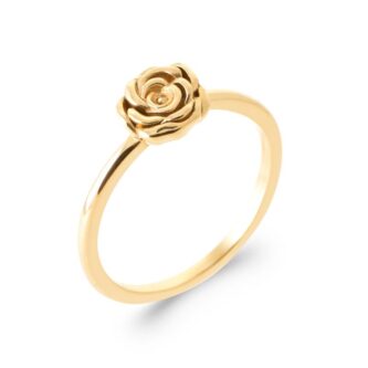 Bague Plaqué Or Jaune Fleur - 52