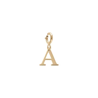 Pendentifs Argent Doré 925/1000 Initiales Charms Alphabet et Symboles avec Anneau Ressort - A