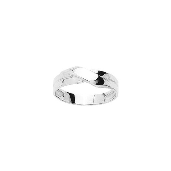 Bague Or Blanc 750/1000 Croisée 2 rangs