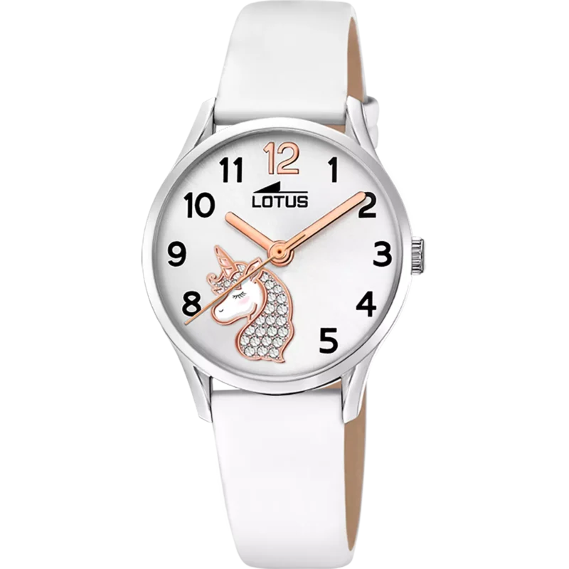 Montre Lotus Junior Analogique Licorne Bracelet Cuir Blanc 18406/K