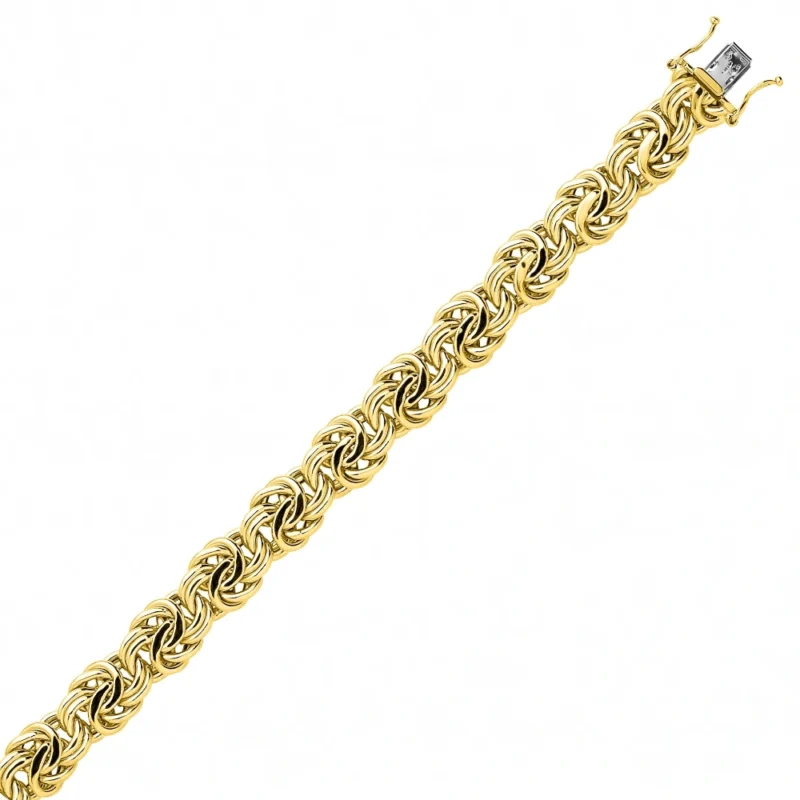 Bracelet Or Jaune 750/1000 Maille Royale 12mm Creuse 18 cm – Image 2