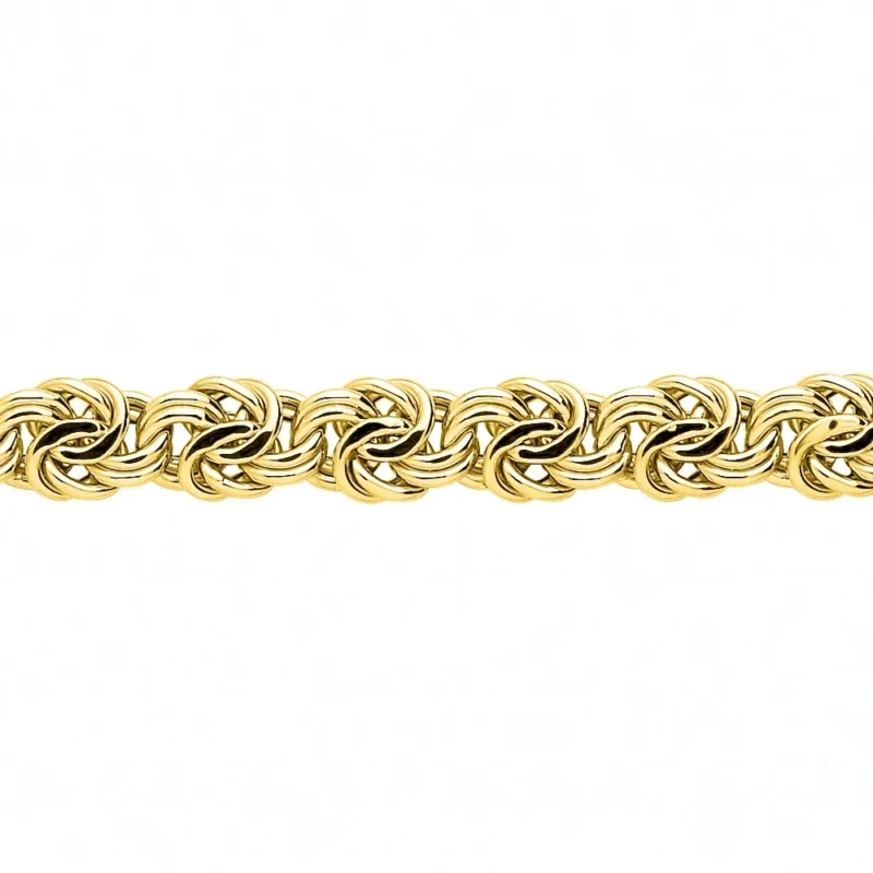 Bracelet Or Jaune 750/1000 Maille Royale 12mm Creuse 18 cm