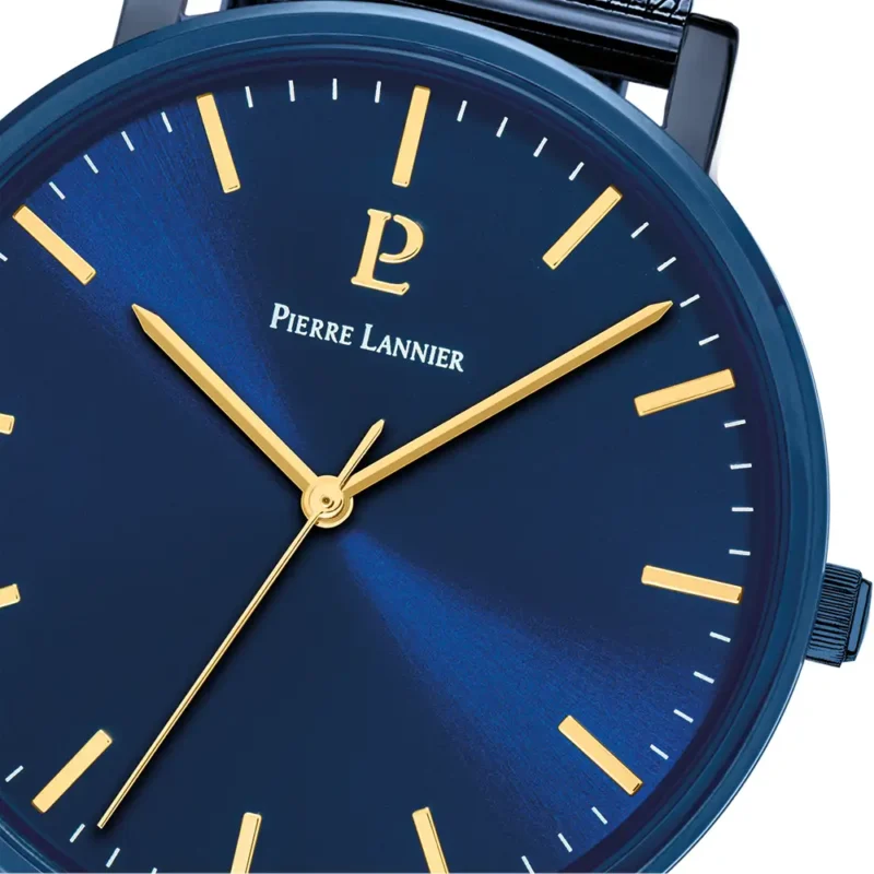 Montre Homme Pierre Lannier Essential Cadran Bleu Bracelet Bracelet Acier Bleu Milanais 218F466 – Image 3