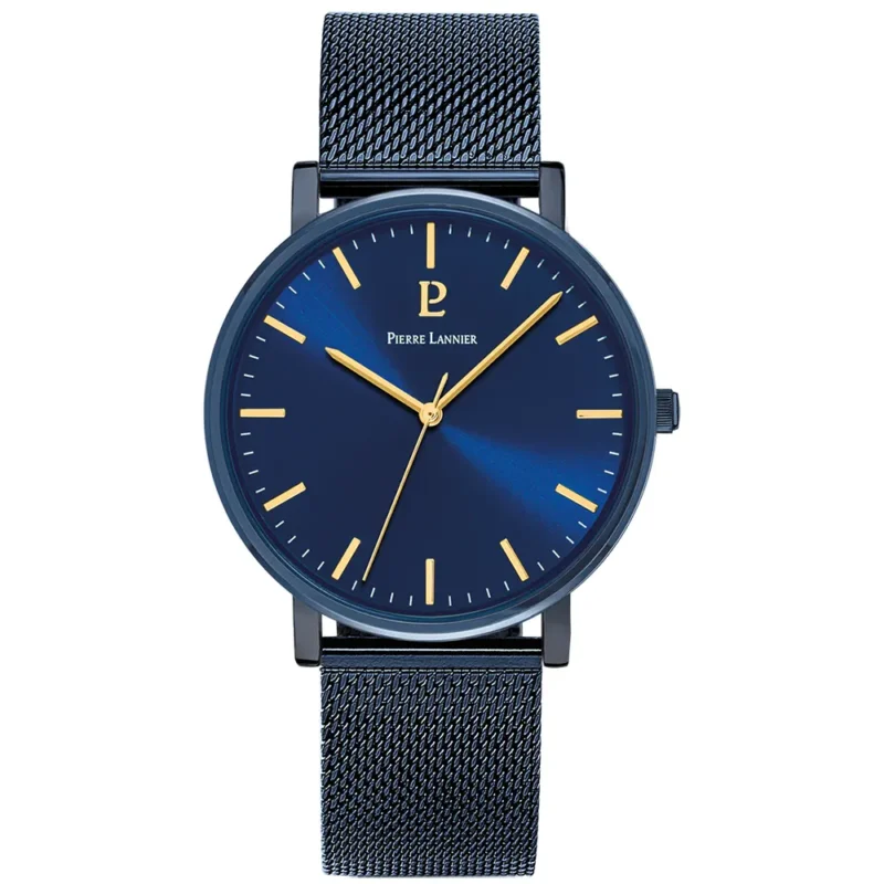 Montre Homme Pierre Lannier Essential Cadran Bleu Bracelet Bracelet Acier Bleu Milanais 218F466