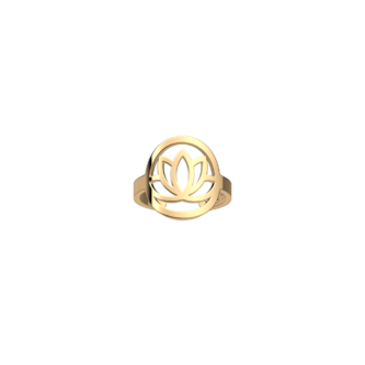 Bague Ronde Les Georgettes Lotus Finition Dorée 16mm - M (56-58)