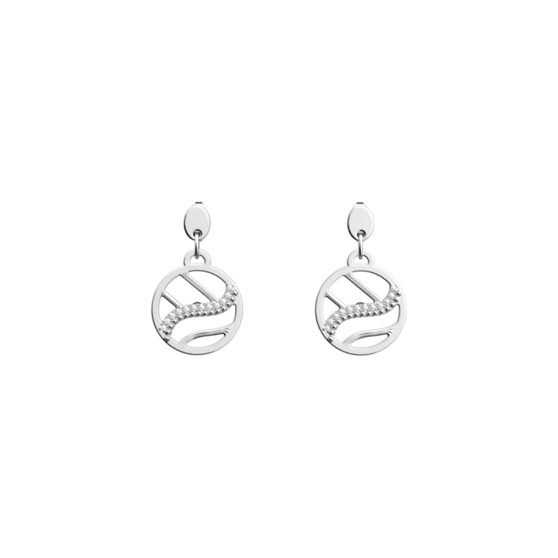 Boucles d'oreilles Les Georgettes Les Précieuses Désert Pendantes Finition Argentée 16mm