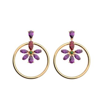 Boucles d'oreilles Les Georgettes Shéhérazade Pendantes Finition Dorée 25mm