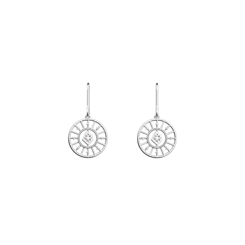 Boucles d'oreilles Les Georgettes Les Précieuses Astrales Pendantes Finition Argentée 16mm
