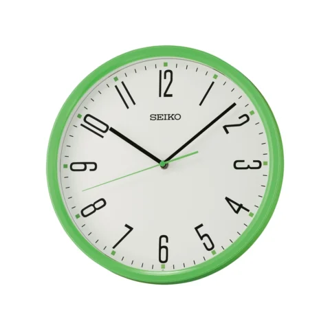 Horloge Murale Ronde Seiko Vert QHA011M