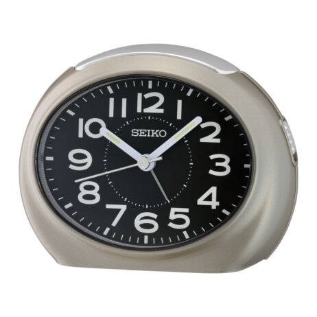 Réveil Seiko Gris Métallisé Cadran Noir QHE193N