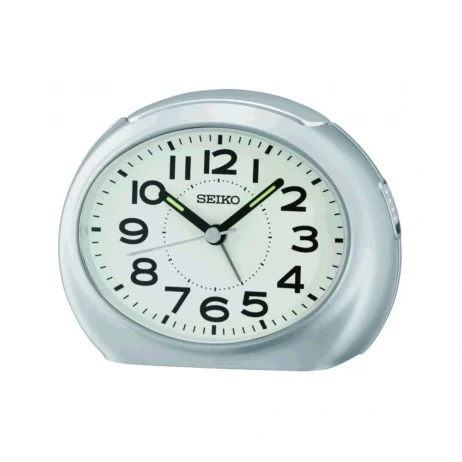 Réveil Seiko Argent Métallisé Cadran Blanc QHE193S