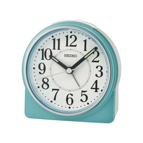 Réveil Seiko Bleu Métallisé Cadran Blanc QHE198L