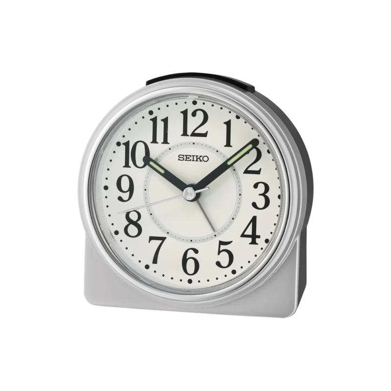 Réveil Seiko Argent Métallisé Cadran Blanc QHE198S