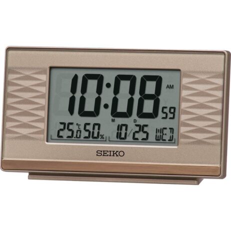 Réveil SEIKO Rectangle Digital Metallic Pink QHL094P