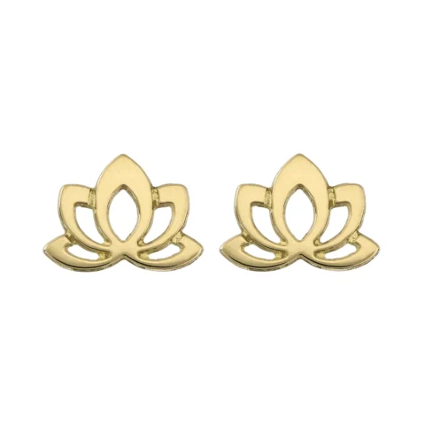 Boucles d'oreilles Or Jaune 750/1000 Fleurs de Lotus