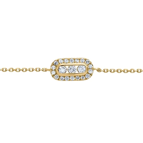 Bracelet Or Jaune 750/1000 Motif Diamants
