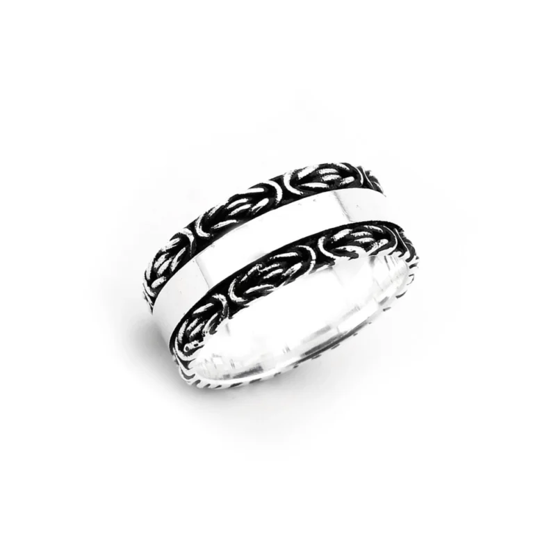 Bague Homme Argent 925/1000 Maille Royale