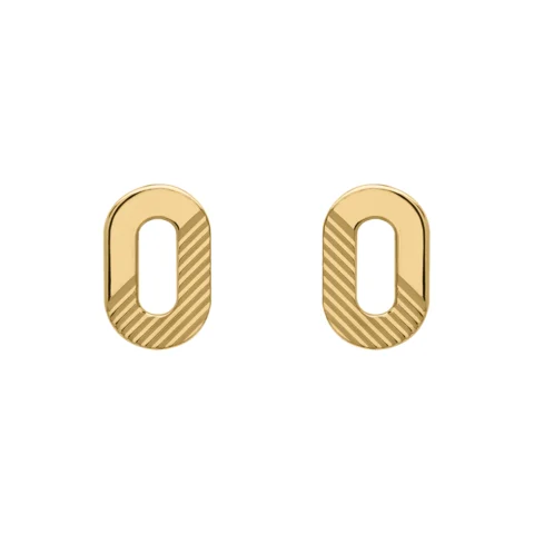 Boucles d'oreilles Or Jaune 750/1000 Motif Ovale Diamantage
