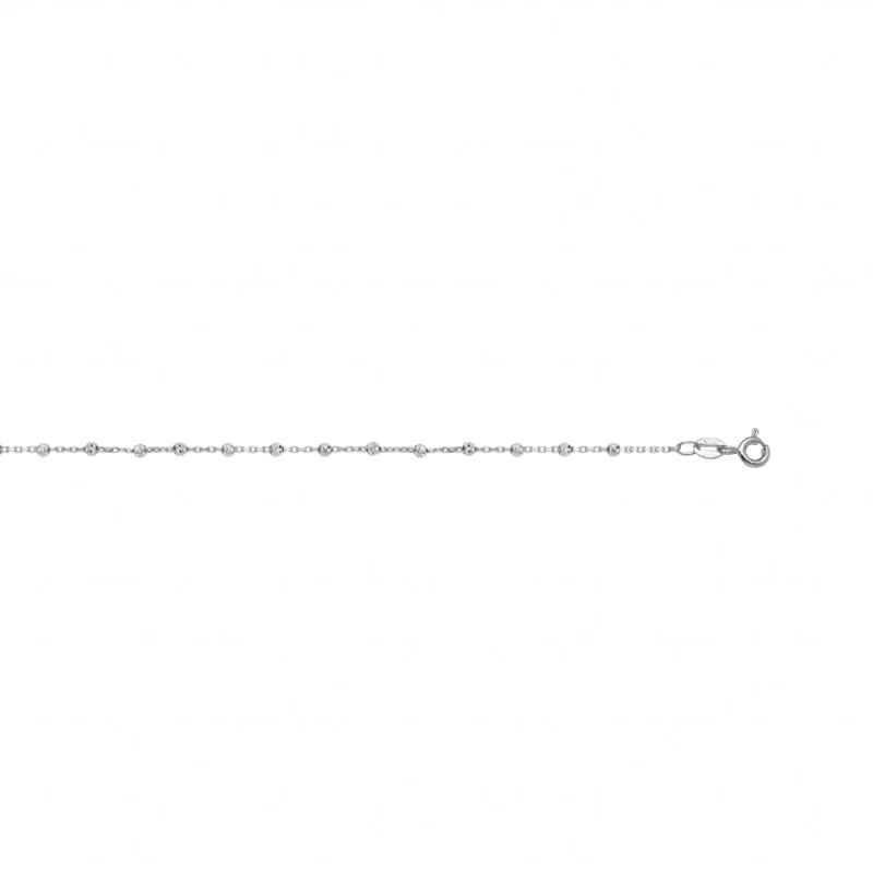 Bracelet Or Blanc 750/1000 et Chaine billes