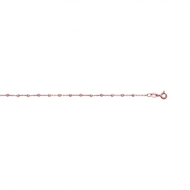 Bracelet Or Rose 750/1000 et Chaine billes