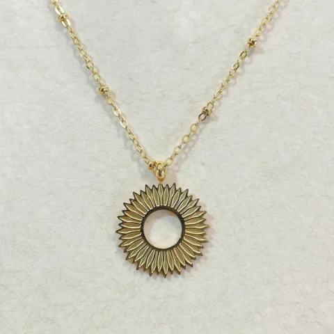Collier Fashion Steel Acier Doré Fleur