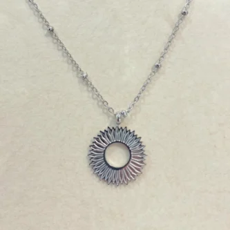 Collier Fashion Steel Acier Silver Fleur