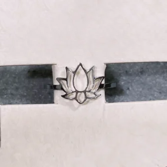 Bague Fashion Steel Acier Silver Ajustable Fleur de Lotus