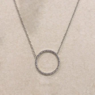 Collier Fashion Steel Acier Silver Rond Fil Torsadé
