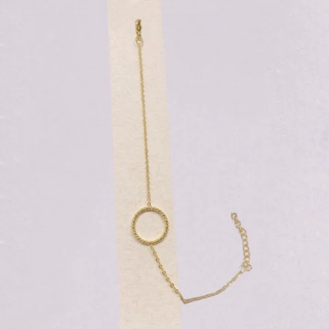 Bracelet Fashion Steel Acier Doré Rond Fil Torsadé