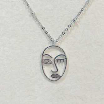 Collier Fashion Steel Acier Silver Visage