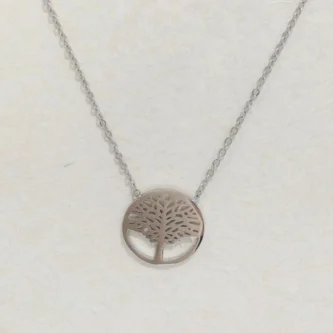 Collier Fashion Steel Acier Silver Arbre de Vie