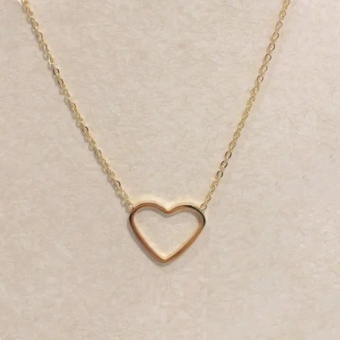 Collier Fashion Steel Acier Doré Coeur