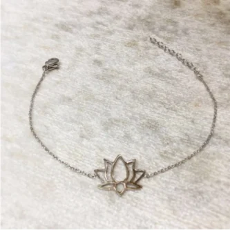 Bracelet Fashion Steel Acier Silver Fleur de Lotus