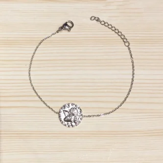 Bracelet Fashion Steel Acier Silver Ange Pensif