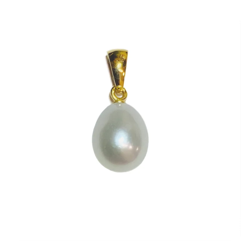 Pendentif Or Jaune 750/1000 avec Perle de Culture 7.5mm Forme Poire
