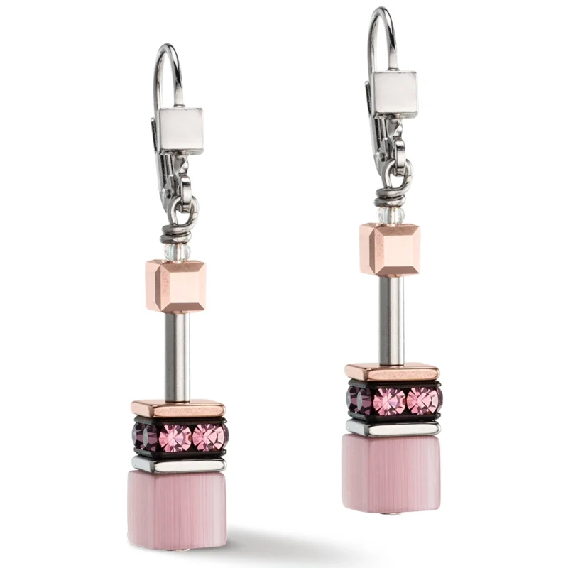 Boucles d'oreilles Coeur de Lion Pendantes GeoCUBE® Iconic monochrome lilas 4016/20-0829