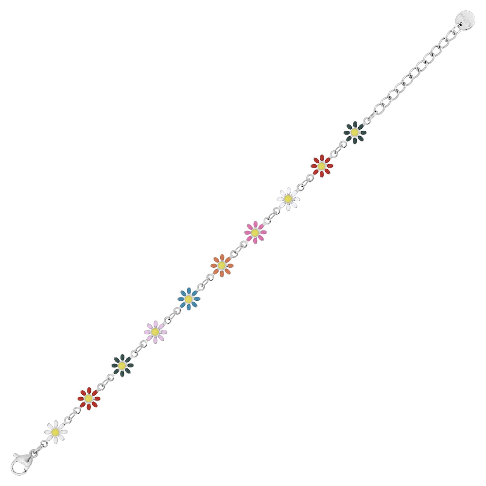Bracelet Fashion Steel Acier Fleurs Résine Multicolore – Image 2