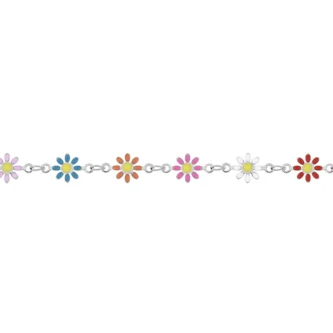 Bracelet Fashion Steel Acier Fleurs Résine Multicolore