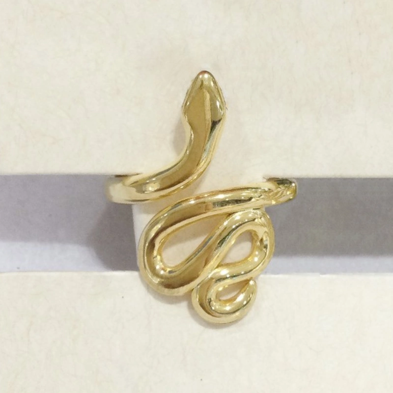 Bague Fashion Steel Acier Doré Ajustable Serpent