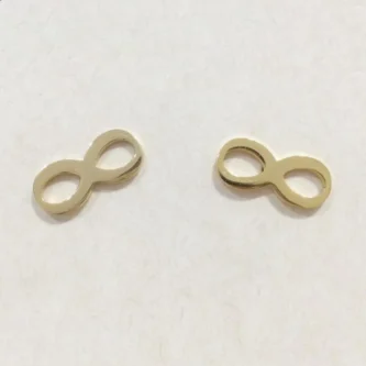 Boucles d'oreilles Fashion Steel Acier Doré Infini