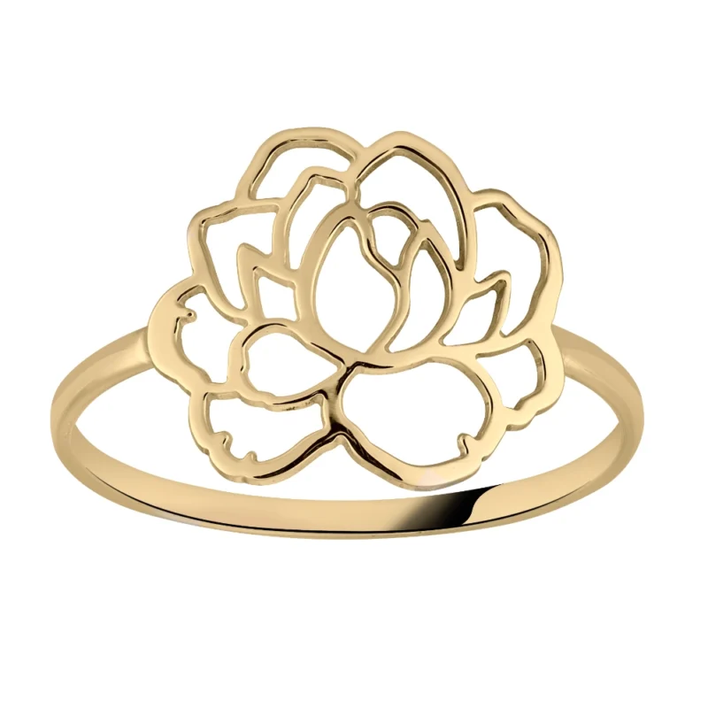Bague Or Jaune 750/1000 Pivoine