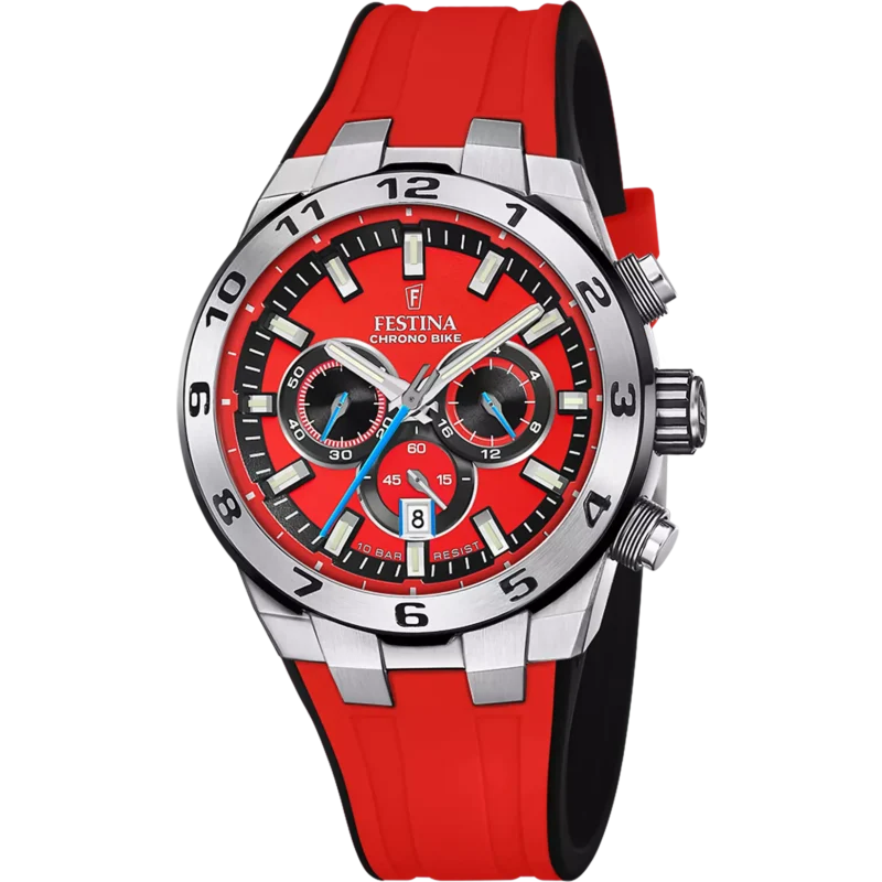 Montre Festina Homme Acier Chronobike Cadran et Bracelet Rouge F20671/5
